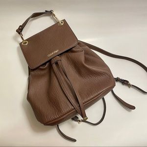 Like New Calvin Klein Backpack Purse Brown